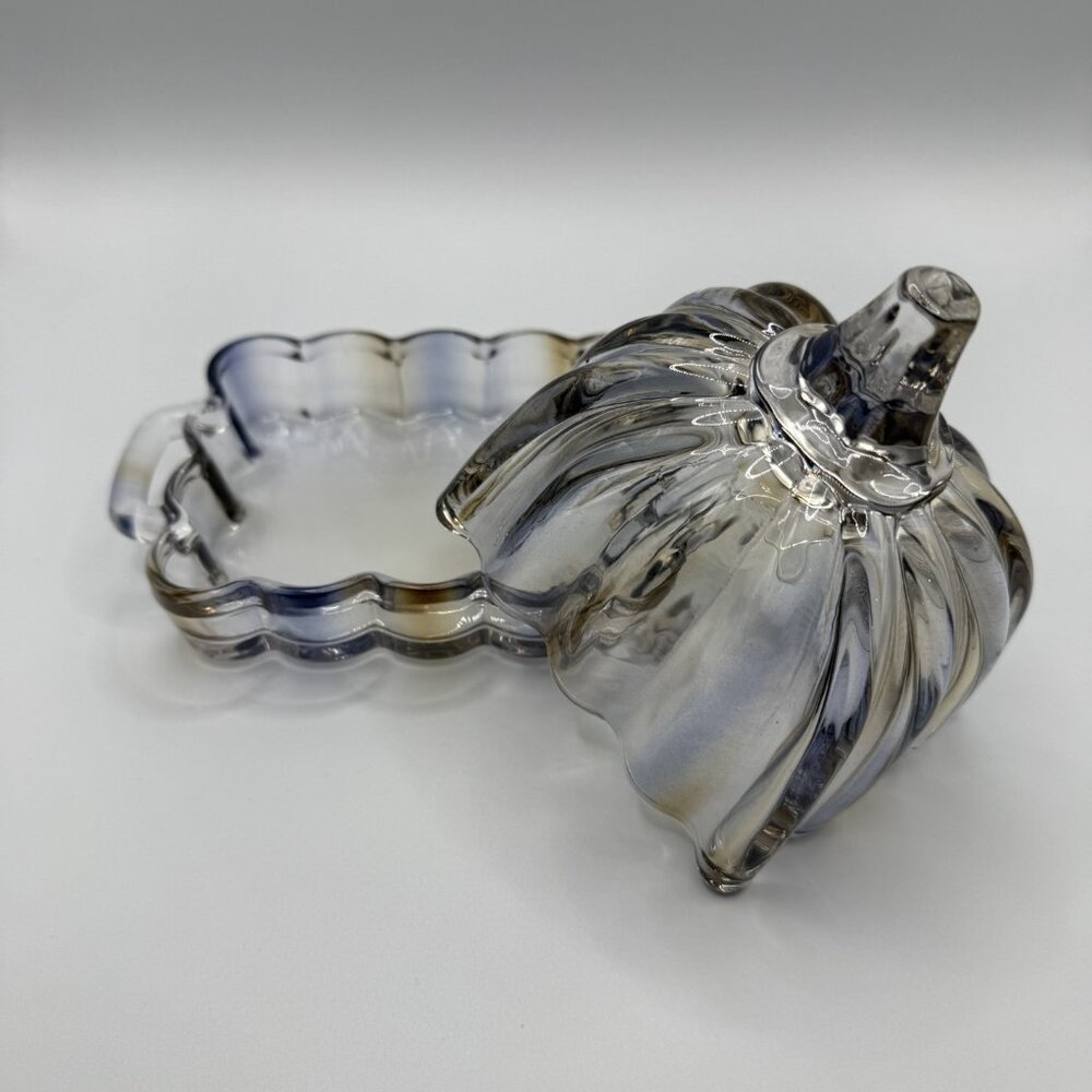 Pumpkin Glass Butter Dish - Picture 2 of 9